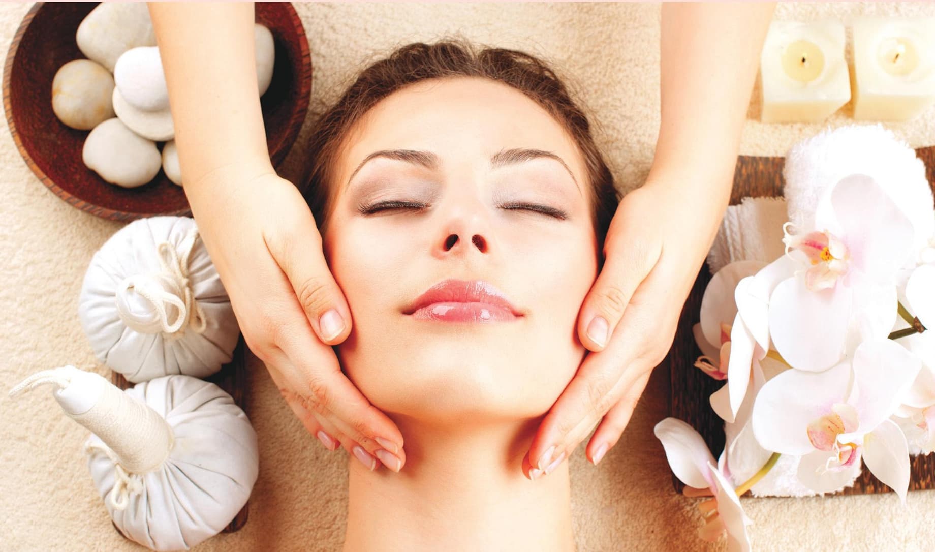 Professional facial massage treatment